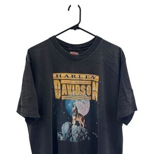 Vintage Harley Davidson single stitch Snell Michigan wolf graphic t shirt
